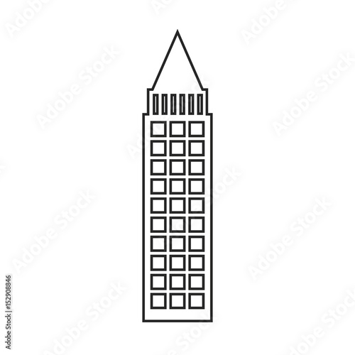 silhouette of building skyscraper with cusp triangle vector illustration