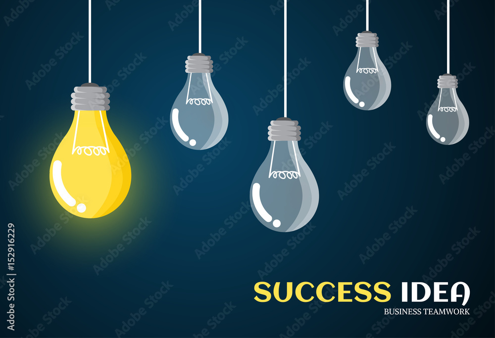 Naklejka premium Lamp Business on sky Success modern Idea and Concept Vector illustration