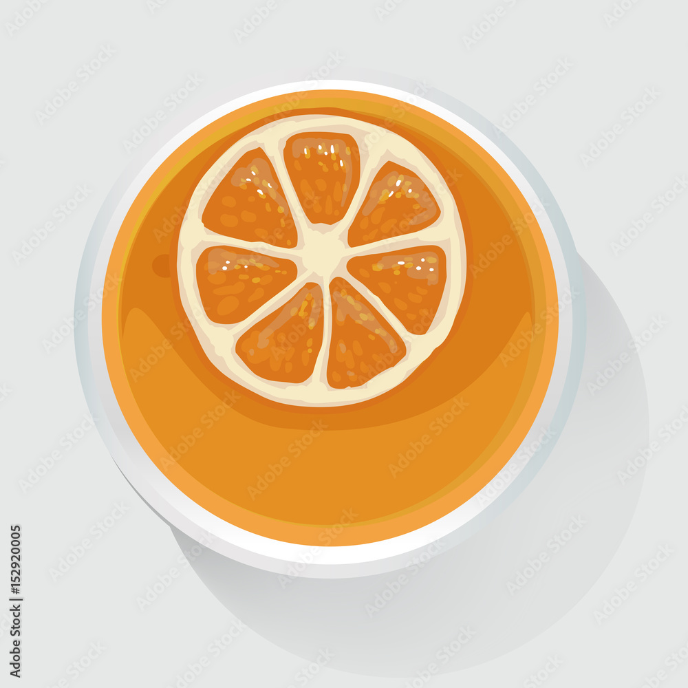 Orange Juice Vector Illustration Top View Orange Juice Vector Illustration Top View