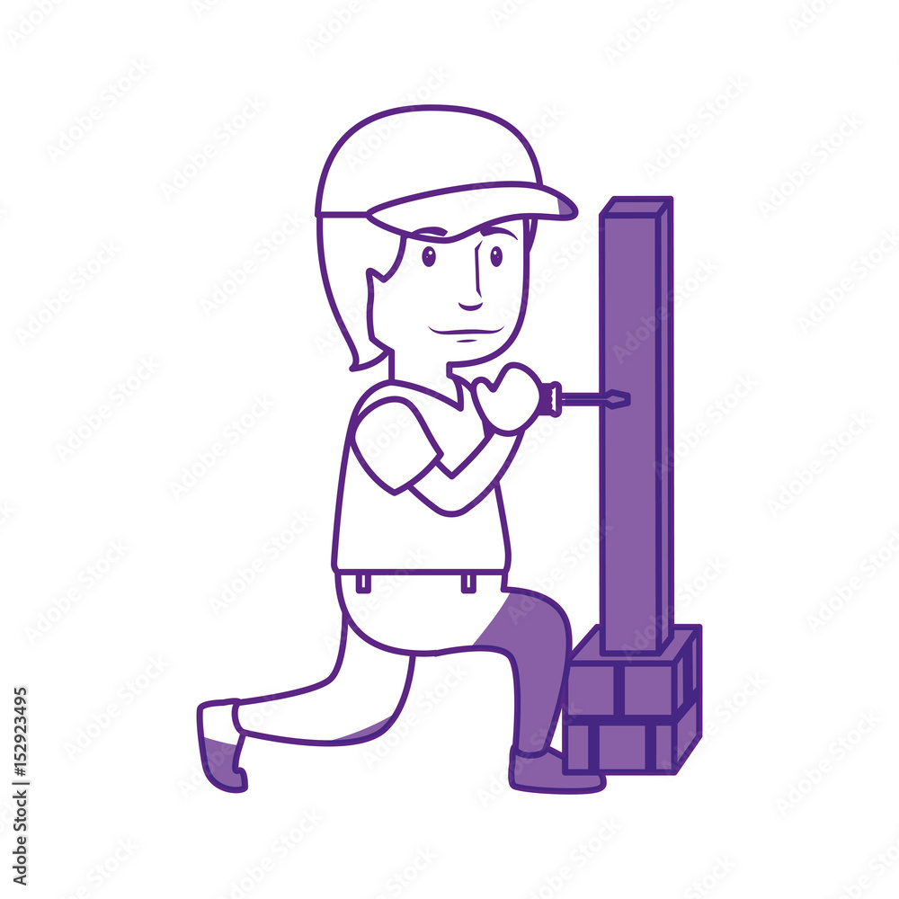 Worker man cartoon icon vector illustration graphic design Worker man cartoon icon vector illustration graphic design