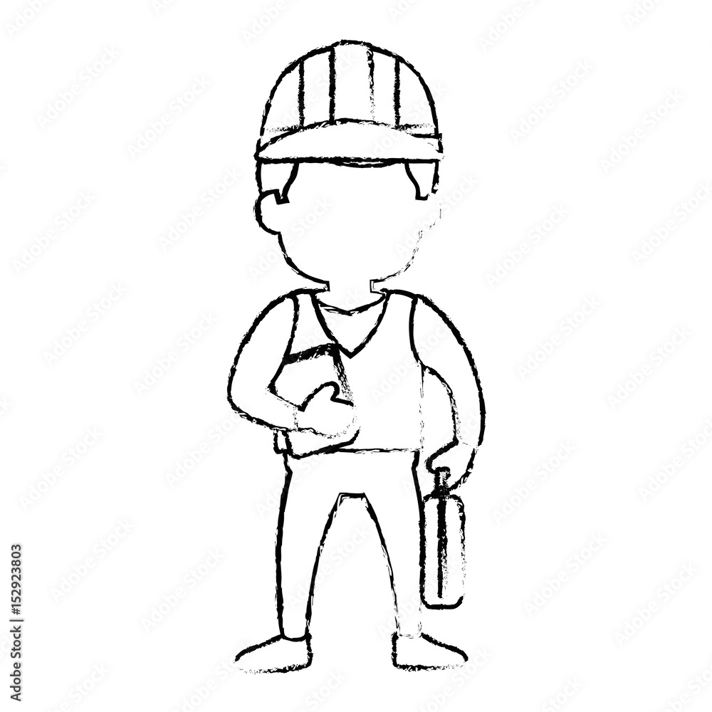 Worker man cartoon icon vector illustration graphic design