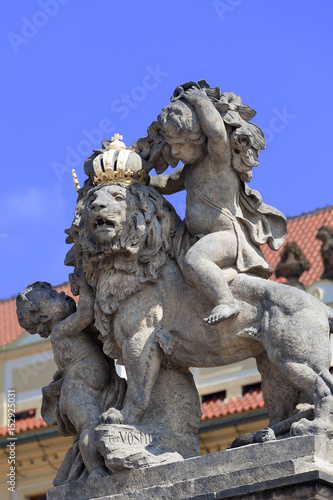 Prague Castle  Hradcany  sculpture at the entrance   Prague  Czech Republic.