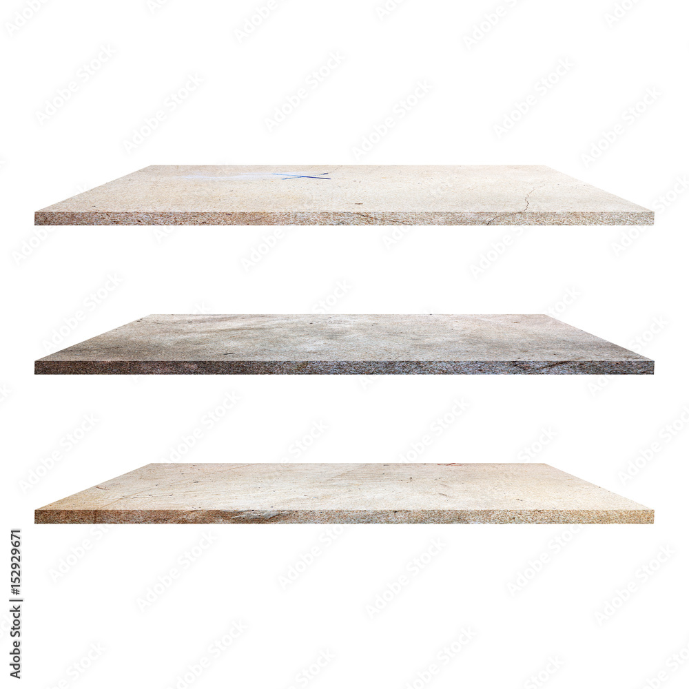 3 Concrete Shelves Table isolated on white background 3 Concrete Shelves Table isolated on white background