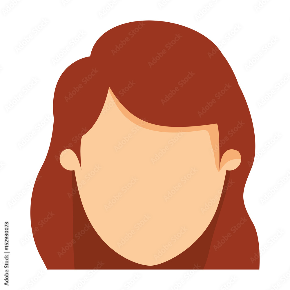 colorful image caricature front view faceless closeup woman with brown wavy side hair vector illustration colorful image caricature front view faceless closeup woman with brown wavy side hair vector illustration
