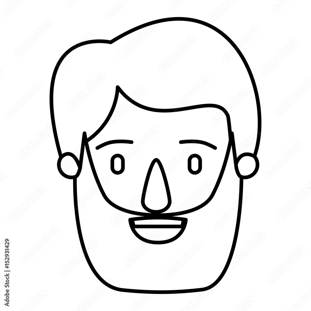 silhouette image caricature front view bearded man with moustache and hairstyle vector illustration silhouette image caricature front view bearded man with moustache and hairstyle vector illustration