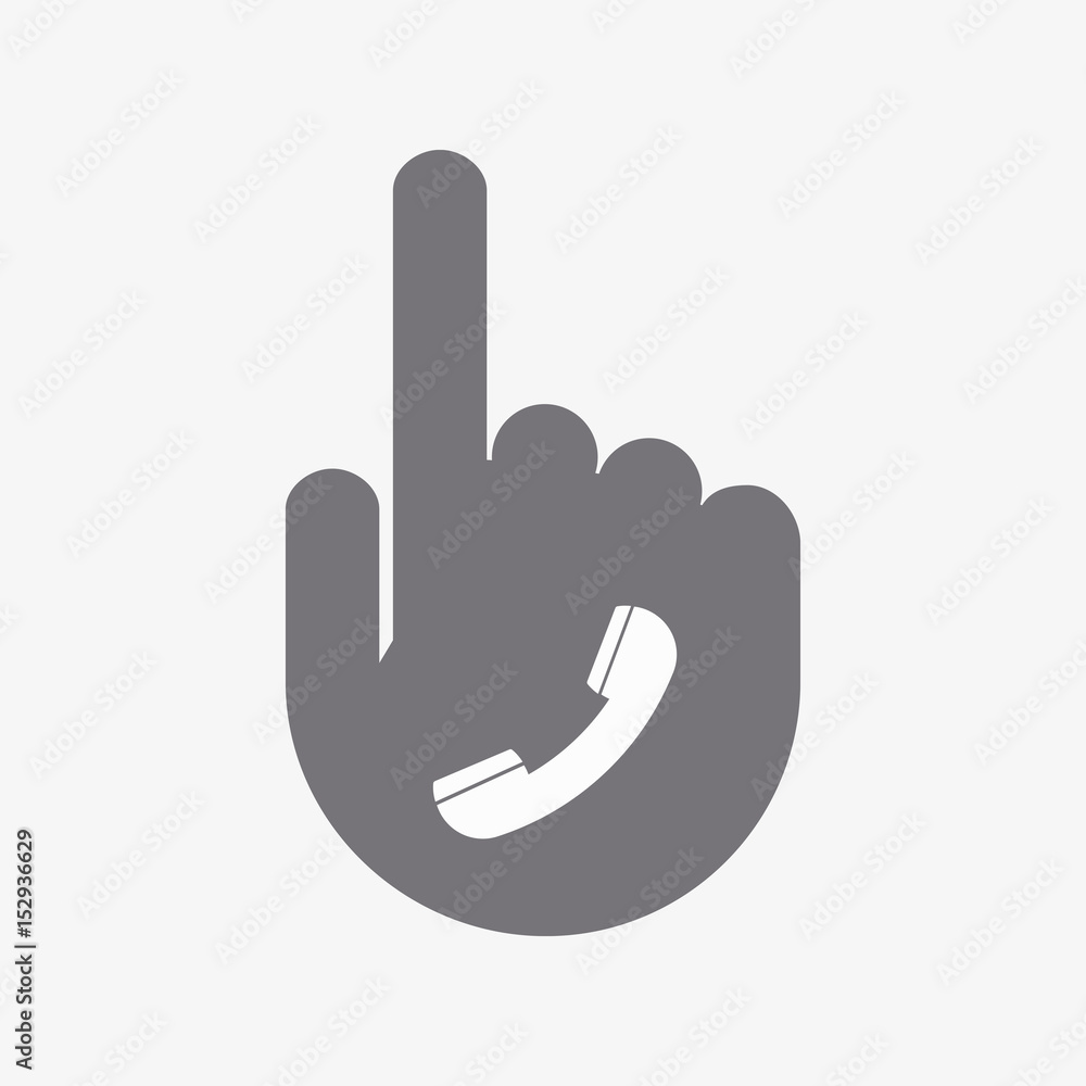 Fototapeta premium Isolated pointing hand with a phone