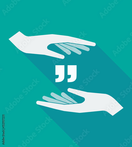 Long shadow hands with  quotes