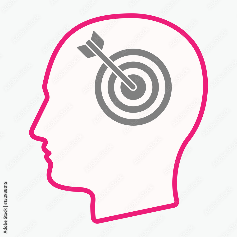 Isolated head with a dart board Isolated head with a dart board