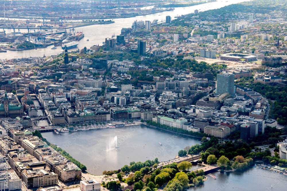 Obraz premium Hamburg Panorama fome above