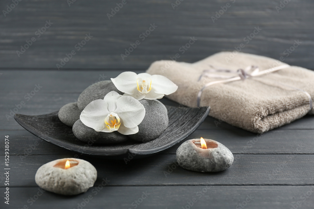 Beautiful spa composition on wooden background Beautiful spa composition on wooden background