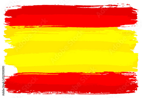 Flagge von Spanien mit Pinselstrichen gemalt 