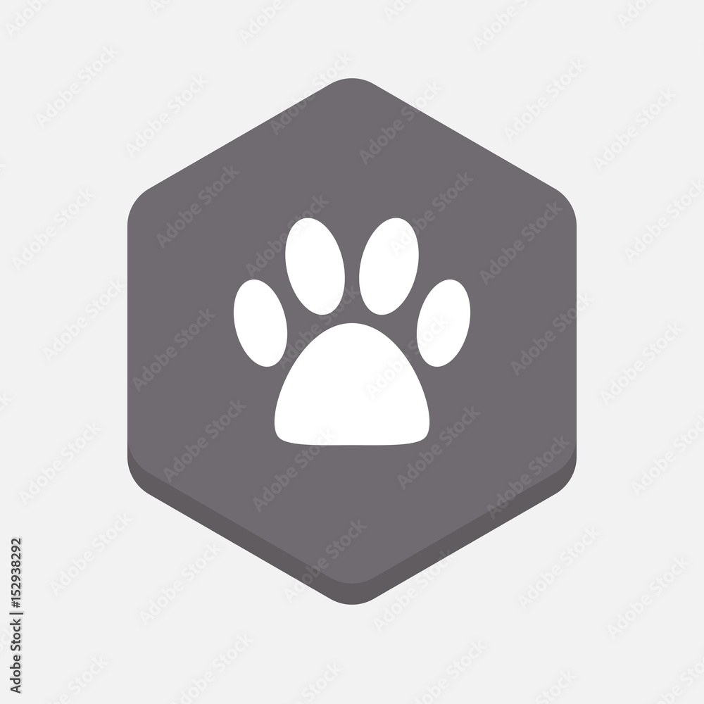 Isolated hexagonal signal with an animal footprint Isolated hexagonal signal with an animal footprint