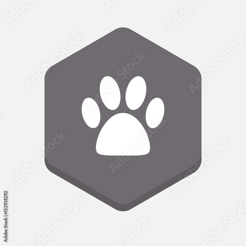 Isolated hexagonal signal with an animal footprint