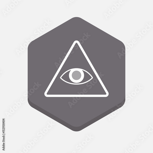 Isolated hexagonal signal with an all seeing eye