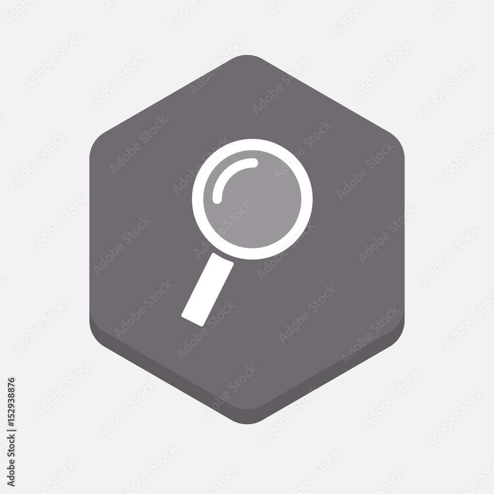 Isolated hexagonal signal with a magnifier Isolated hexagonal signal with a magnifier