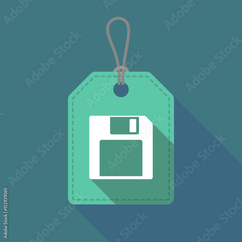 Long shadow product label with a floppy disk