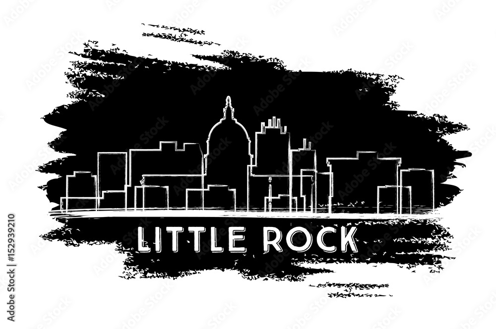 Little Rock Skyline Silhouette. Hand Drawn Sketch. Little Rock Skyline Silhouette. Hand Drawn Sketch.