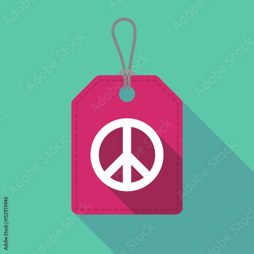 Long shadow product label with a peace sign