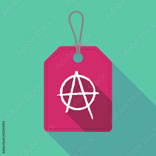Long shadow product label with an anarchy sign