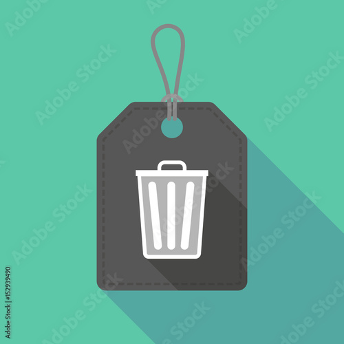 Long shadow product label with a trash can