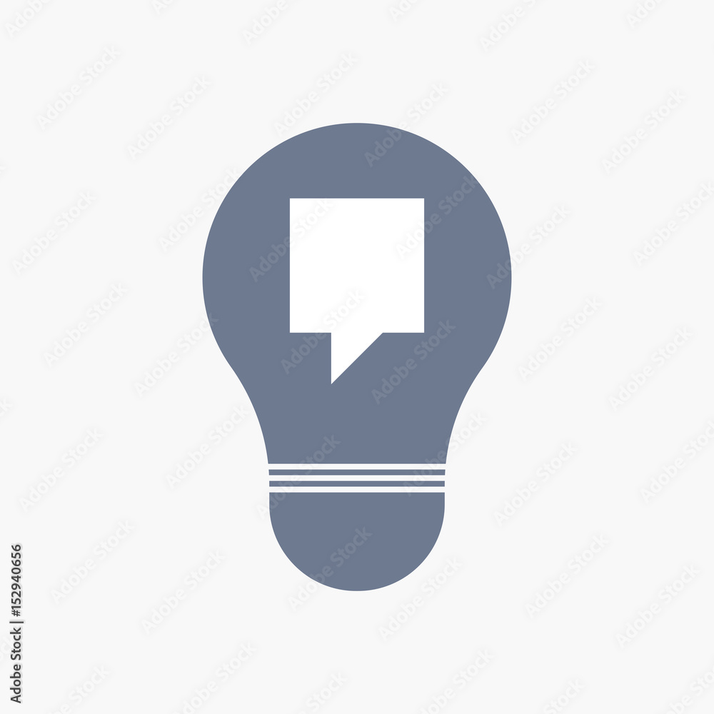Isolated light bulb icon with a tooltip Isolated light bulb icon with a tooltip
