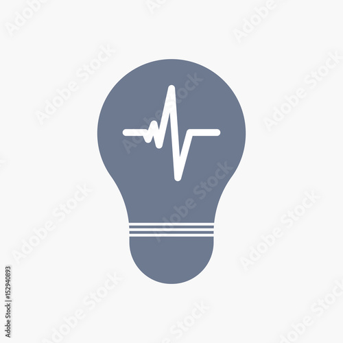 Isolated light bulb icon with a heart beat sign