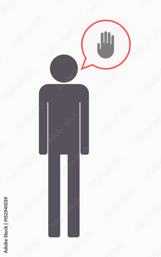 Isolated male pictogram with a hand Isolated male pictogram with a hand