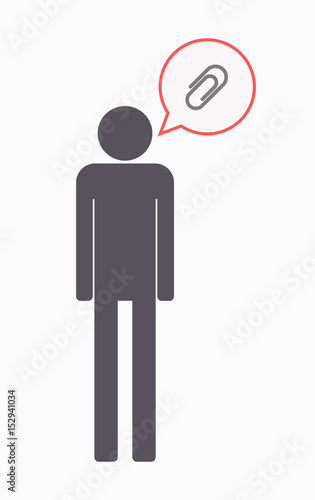 Isolated male pictogram with a clip