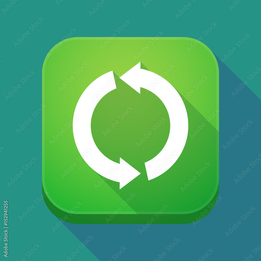 Long shadow app icon with a round recycle sign Long shadow app icon with a round recycle sign