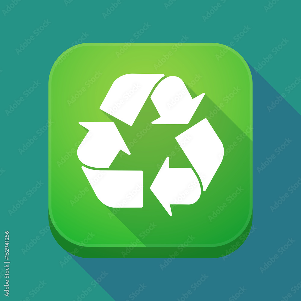 Long shadow app icon with a recycle sign
