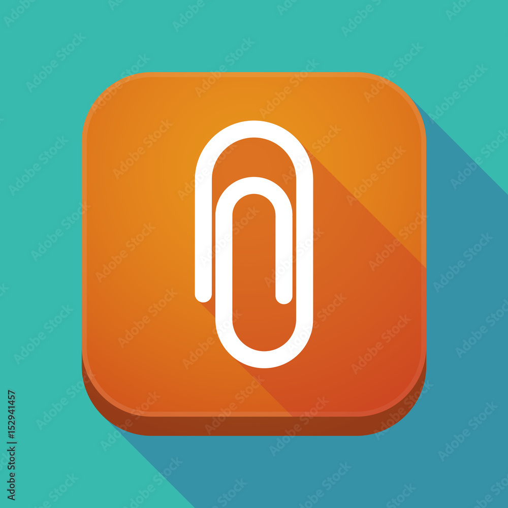 Long shadow app icon with a clip Long shadow app icon with a clip