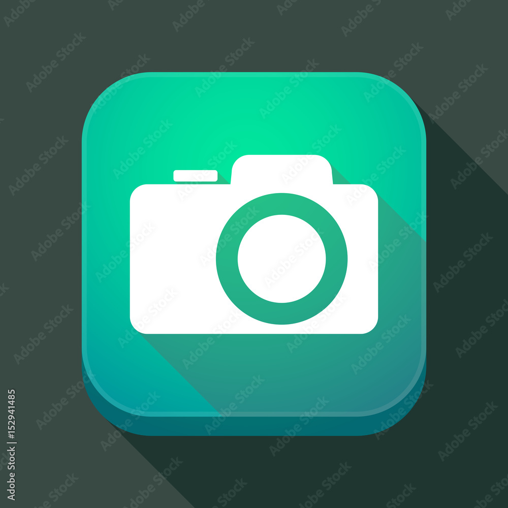 Long shadow app icon with a photo camera Long shadow app icon with a photo camera