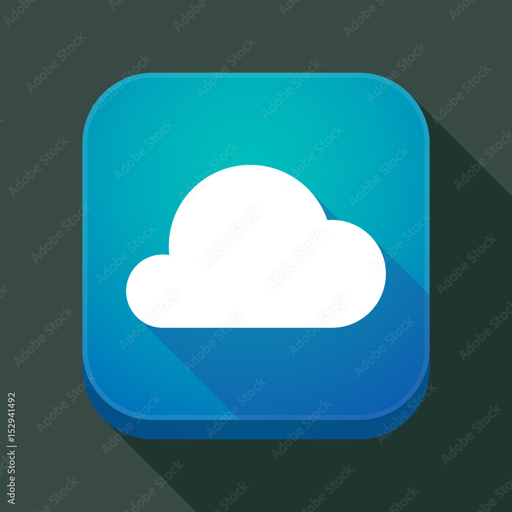 Long shadow app icon with a cloud Long shadow app icon with a cloud