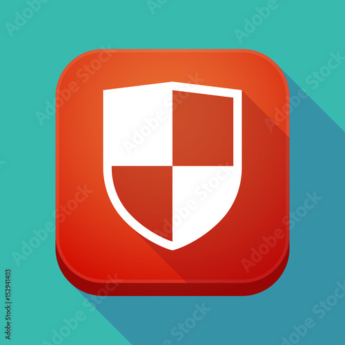 Long shadow app icon with a shield