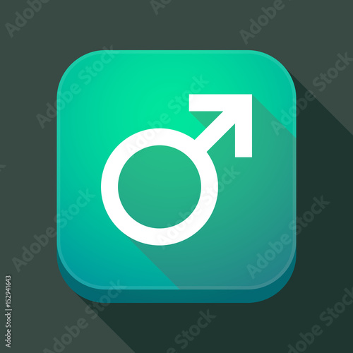 Long shadow app icon with a male sign