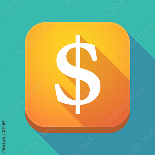 Long shadow app icon with a dollar sign
