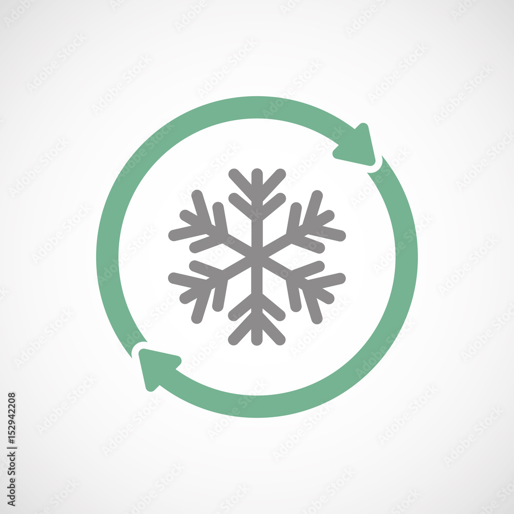 Isolated reuse icon with a snow flake Isolated reuse icon with a snow flake
