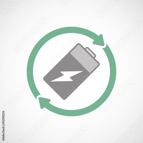Isolated reuse icon with a battery