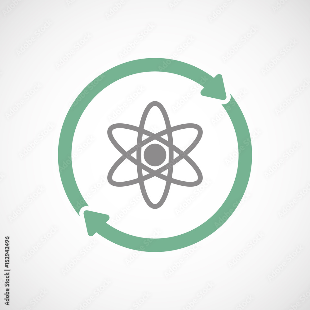 Isolated reuse icon with an atom