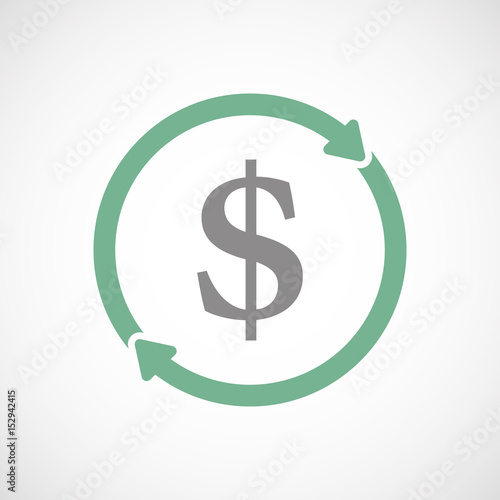 Isolated reuse icon with a dollar sign