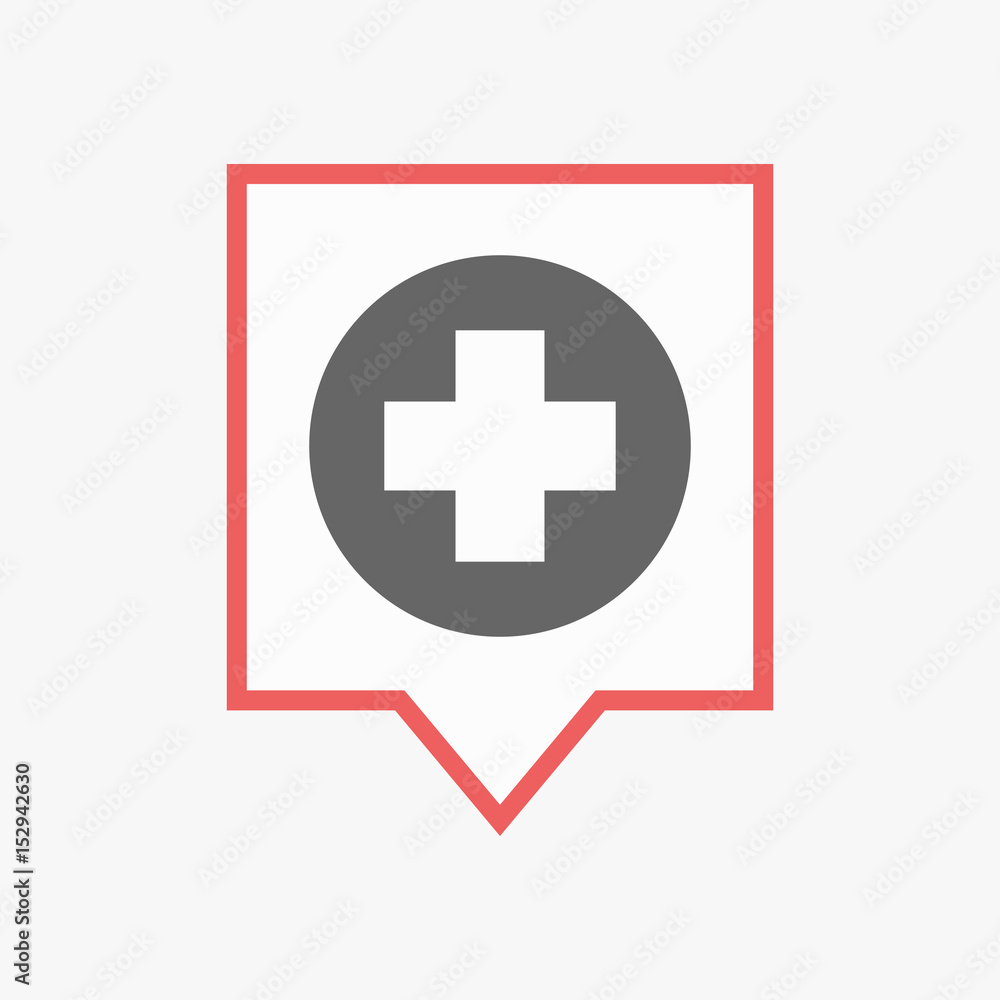 Obraz premium Isolated tooltip with a round pharmacy sign