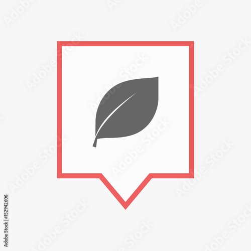 Isolated tooltip with a leaf