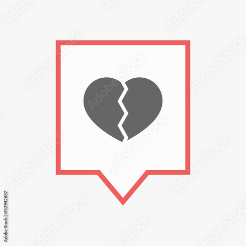 Isolated tooltip with a broken heart