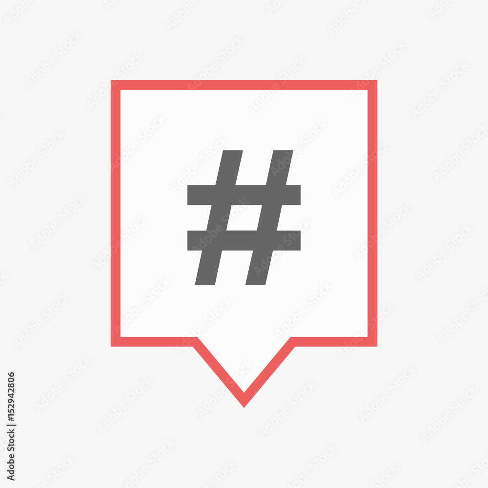Obraz premium Isolated tooltip with a hash tag