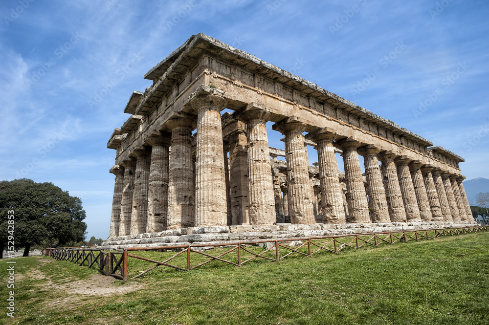 Temple of Neptune in paestum, italy