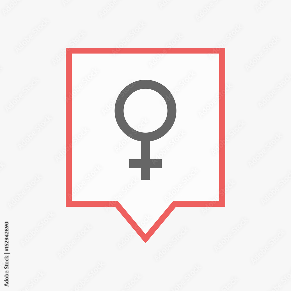 Isolated tooltip with a female sign Isolated tooltip with a female sign