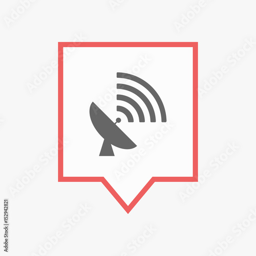 Isolated tooltip with a satellite dish