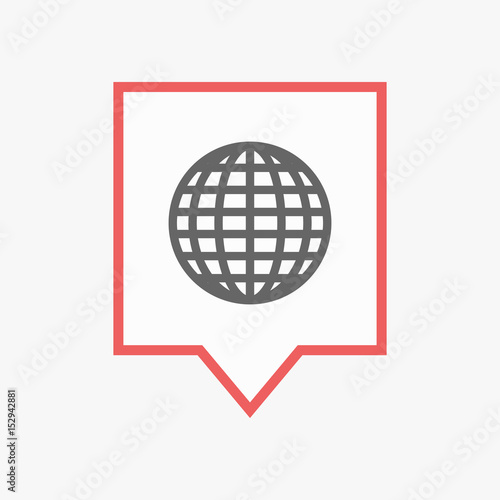 Isolated tooltip with a world globe