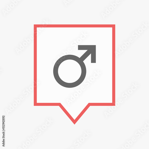 Isolated tooltip with a male sign