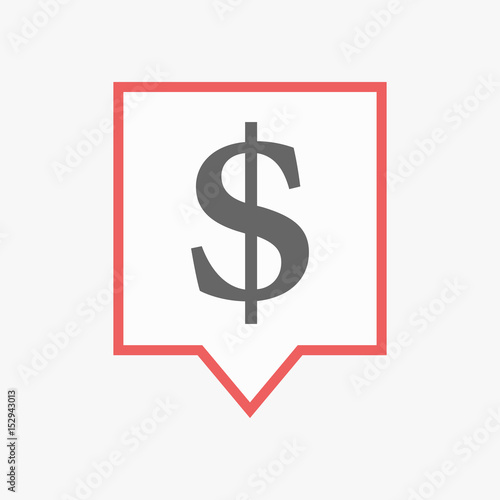 Isolated tooltip with a dollar sign